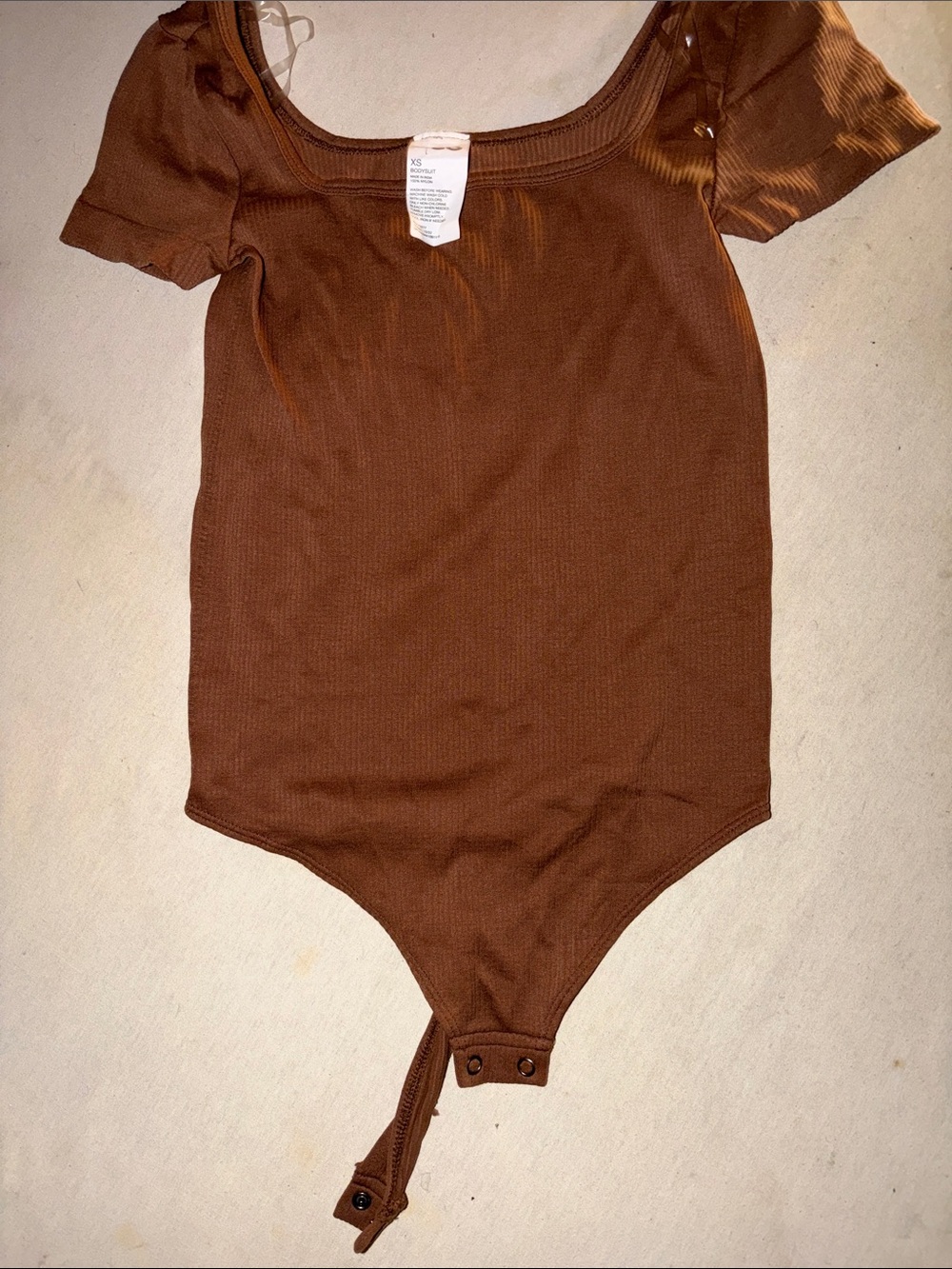 Womens Size S SO Brown Ribbed One-Piece Bodysuit